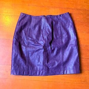 Free People Plum Purple Faux Leather Mini Skirt 26" Waist